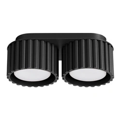 Plafon sufitowy nowoczesny czarny AURA 2 do salonu i kuchni aluminium 2xGX53