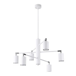 Nowoczesny biały żyrandol LEMMI 6 metalowy do salonu i jadalni SOLLUX LIGHTING
