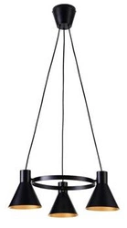 Lampa wisząca More czarna matowa 3-punktowa nowoczesna do salonu i nad stół