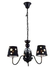 Żyrandol Batley czarny 3-punktowy glamour do salonu i jadalni Ledea 52 cm