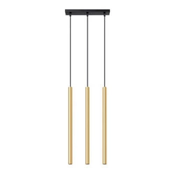 Lampa wisząca Pastelo 3-punktowa złota nowoczesna regulowana do salonu i jadalni