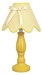 Lampka nocna Lola żółta nowoczesna ceramiczna z abażurem do sypialni i salonu 41 cm