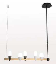 Nowoczesny żyrandol LED Sakai czarny złoty 5-punktowy do salonu i jadalni Ledea