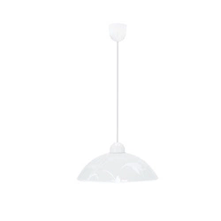 Lampa wisząca Mangano szklana biała z wzorem do salonu i jadalni 30 cm CANDELLUX
