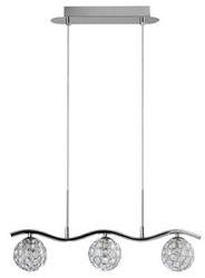 Lampa wisząca Starlet srebrna kula 3-punktowa regulowana do salonu i nad stół CANDELLUX