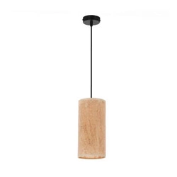 Lampa wisząca Aragona czarna z korkowym abażurem do salonu i jadalni regulowana