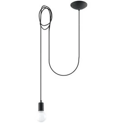 Lampa wisząca EDISON 1 LONG czarna industrialna nad stół do salonu lub kuchni regulowana