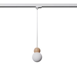 Lampa wisząca PEKKA biała/naturalne  drewno G9