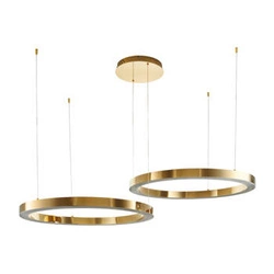 Nowoczesna lampa sufitowa LED CIRCLE Step into Design złota regulowana do salonu 80 cm