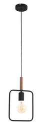 Nowoczesna lampa wisząca Frame czarna z drewna do salonu i jadalni CANDELLUX
