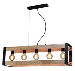 Lampa wisząca Varna czarna industrialna 5-punktowa do salonu kuchni i jadalni regulowana