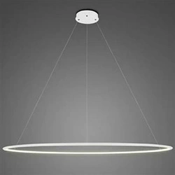 Lampa sufitowa LED okrągła Ledowe Okręgi 230 cm biała regulowana do salonu Altavola Design