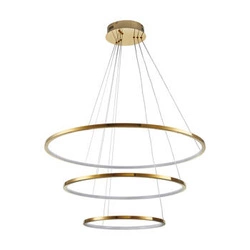 Lampa sufitowa LED CIRCLE SLIM Step into Design złota regulowana do salonu i jadalni