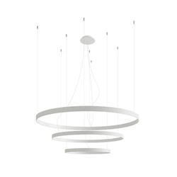 Nowoczesny żyrandol LED RIO 3 biały do salonu i jadalni aluminium 110 cm Thoro