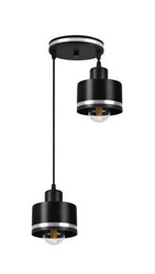 Lampa wisząca Wama czarna metalowa regulowana do salonu i kuchni nad stół 2-punktowa