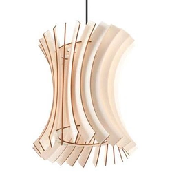 Lampa wisząca drewniana Oriana naturalna do salonu i jadalni nad stół Sollux 30 cm