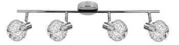 Lampa sufitowa Collar nowoczesna chromowana regulowana 4-punktowa do salonu i sypialni