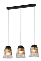 Lampa wisząca Fresno czarny 3x60W E27  klosz bezbarwny
