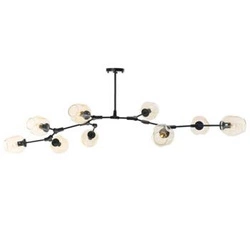 Żyrandol nowoczesny MODERN ORCHID-9 bursztynowo czarny 150 cm do salonu i jadalni