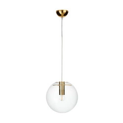 Nowoczesna lampa wisząca kula TONDA szklana złota 25 cm do salonu i kuchni