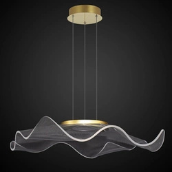 Lampa wisząca Velo no.2 złota LED nowoczesna do salonu i jadalni regulowana 50 cm