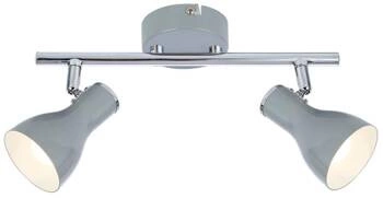 Lampa sufitowa Julie nowoczesna szara metalowa regulowana do salonu i kuchni 2-punktowa