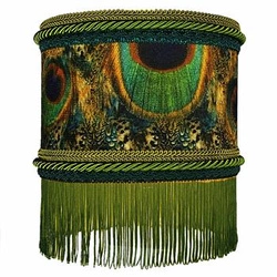 Lampa sufitowa boho z weluru Aguila N 1 Las Plumas zielona do salonu i sypialni 25cm