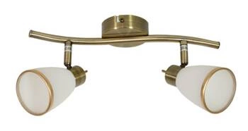 Lampa sufitowa Regent biała i złota regulowana 2-punktowa do salonu i jadalni