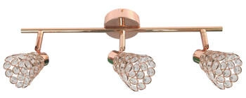 Nowoczesna lampa sufitowa Glossy 3-punktowa różowe złoto regulowana do salonu