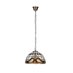 Lampa wisząca Marsala 25 patynowy 1x60 E27 klosz witrażowy