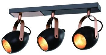 Lampa sufitowa Anica listwa czarny 3x40W  E14 odbłyśnik złoty