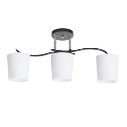 Lampa sufitowa Esnyr chromowy+czarny  3x40 E27 klosz biały