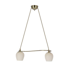 Lampa wisząca Serano patynowy 2x60W E27 klosz kremowy