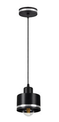 Lampa wisząca Wama czarny 1x40W E27 klosz czarny+srebrny
