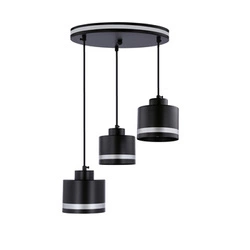 Lampa wisząca Wama czarna 3-punktowa metalowa regulowana do kuchni i nad stół