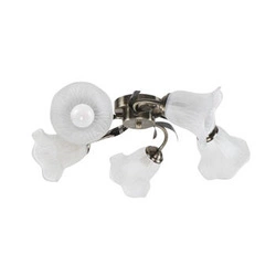 Lampa sufitowa Antiqa patynowy 5x40 E27 klosz biały