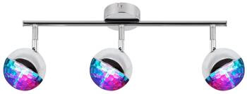 Lampa sufitowa Party listwa 3x3W LED rgb główka okrągła 1e z przegubem kd system chrom