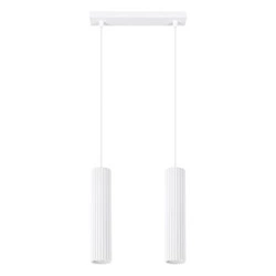 Lampa wisząca KARBON 2 biała nowoczesna regulowana do salonu kuchni lub nad stół