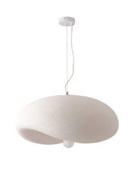 Lampa wisząca STONE FLAT biała 60 cm nowoczesna regulowana do salonu i jadalni