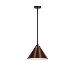 Lampa wisząca Dunca 25 czarny 1x40 E27 klosz ciemny orzechowy