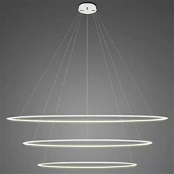 Lampa wisząca LED Ledowe Okręgi 150 cm biała nowoczesna do salonu z regulacją wysokości