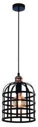 Lampa wisząca Soleto miedziany 1x40W E27 klosz czarny