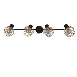 Lampa sufitowa Acrobat czarno-złota regulowana 4-punktowa do salonu i kuchni