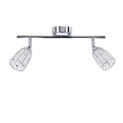 Lampa sufitowa Shiba chromowana regulowana szklana do salonu i kuchni 2-punktowa