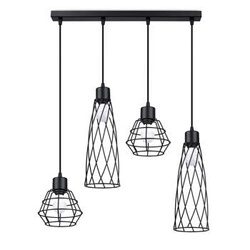 Industrialna lampa wisząca SUBA 4L czarna do salonu i jadalni metalowa 120 cm