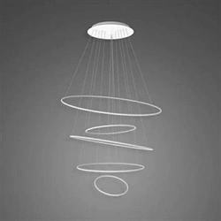 Nowoczesna lampa sufitowa LED Ledowe Okręgi 120 cm czarna ściemnialna do salonu