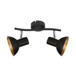 Lampa sufitowa Diso czarna złota regulowana 2-punktowa do salonu i sypialni 38 cm