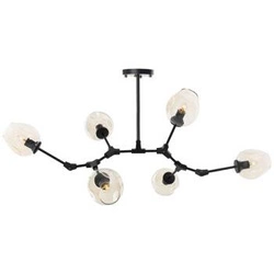 Lampa wisząca MODERN ORCHID 6-punktowa szklana bursztynowa do salonu 130 cm