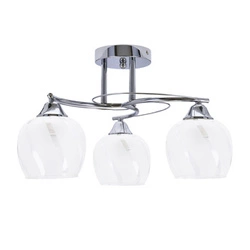 Nowoczesna lampa sufitowa Prego chrom 3-punktowa do salonu i jadalni szklana
