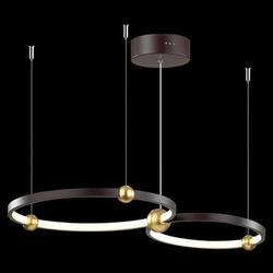 Lampa sufitowa LED Aurora no.2 40cm czarna złota regulowana do salonu i jadalni